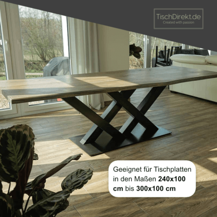 Tischgestelle bold center double x stahl plattengröße 240x100 - 300x10 cm